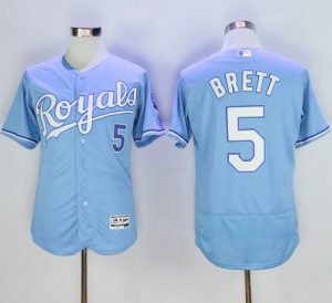 Royals #5 George Brett Light Blue Flexbase Authentic Collection Stitched MLB Jersey