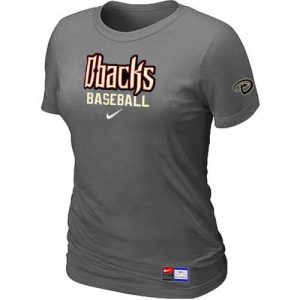 Women's Arizona Diamondbacks Nike Short Sleeve Practice MLB T-Shirts Crow Grey