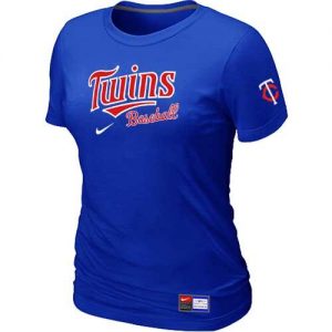 Women's Minnesota Twins Nike Short Sleeve Practice MLB T-Shirts Blue