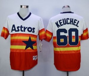 Astros #60 Dallas Keuchel White Orange 1980 Turn Back The Clock Stitched MLB Jersey