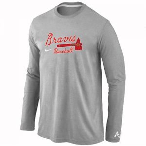 Atlanta Braves Long Sleeve MLB T-Shirt Grey