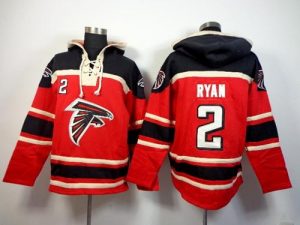 Atlanta Falcons #2 Matt Ryan Red Sawyer Hooded Sweatshirt NFL Hoodie