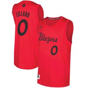 Blazers #0 Damian Lillard Red 2016-2017 Christmas Day Stitched NBA Jersey