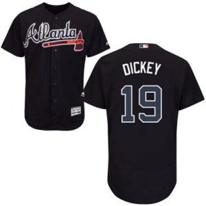 Braves #19 R.A. Dickey Navy Blue Flexbase Authentic Collection Stitched MLB Jersey