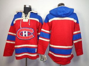 Canadiens Blank Red Sawyer Hooded Sweatshirt Embroidered NHL Jersey