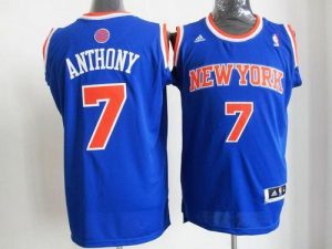 Knicks #7 Carmelo Anthony Blue Road New 2012-13 Season Embroidered NBA Jersey