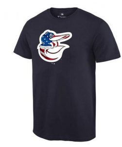 Men's Baltimore Orioles USA Flag Fashion T-Shirt Navy Blue
