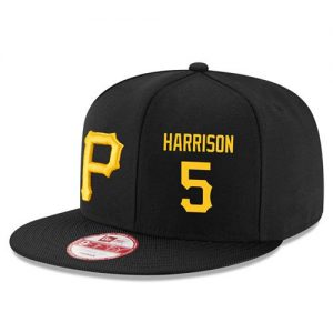 Men's Pittsburgh Pirates #5 Josh Harrison Stitched New Era Black 9FIFTY Snapback Adjustable Hat