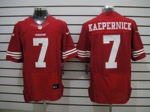 Nike 49ers #7 Colin Kaepernick Red Team Color Men's Embroidered NFL Elite Jersey