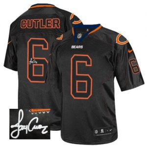 Nike Bears #6 Jay Cutler Lights Out Black Men's Embroidered NFL Elite Autographed Jersey