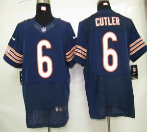 Nike Bears #6 Jay Cutler Navy Blue Team Color Men's Embroidered NFL Elite Jersey
