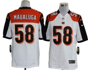 Nike Bengals #58 Rey Maualuga White Men's Embroidered NFL Game Jersey