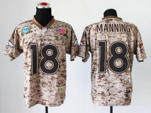 Nike Broncos #18 Peyton Manning Camo Men's Stitched NFL New Elite USMC Jersey