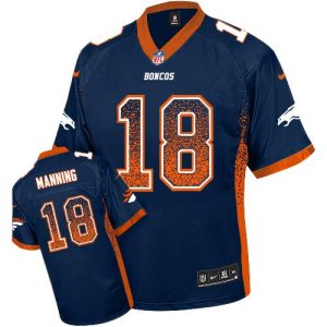 Nike Broncos #18 Peyton Manning Navy Blue Alternate Men's Embroidered NFL Elite Drift Fashion Jersey