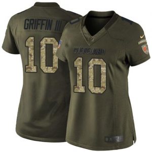 Nike Browns #10 Robert Griffin III Green Women's Stitched NFL Limited Salute to Service Jersey