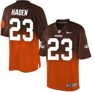 Nike Browns #23 Joe Haden Brown Orange Men's Stitched NFL Elite Fadeaway Fashion Jersey