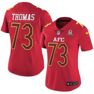 Nike Browns #73 Joe Thomas Red Women's Stitched NFL Limited AFC 2017 Pro Bowl Jersey