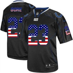 Nike Colts #23 Frank Gore Black Men's Stitched NFL Elite USA Flag Fashion Jersey