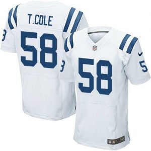 Nike Colts #58 Trent Cole White Men's Stitched NFL Elite Jersey