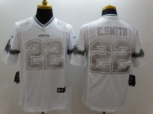 Nike Cowboys #22 Emmitt Smith White Men's Stitched NFL Limited Platinum Jersey