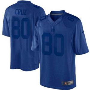 Nike Giants #80 Victor Cruz Royal Blue Men's Embroidered NFL Drenched Limited Jersey