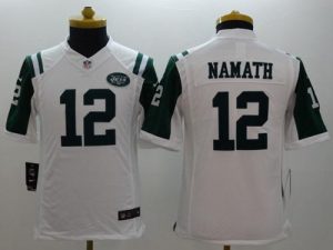 Nike Jets #12 Joe Namath White Youth Stitched NFL Limited Jersey