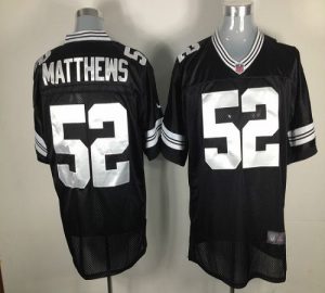 Nike Packers #52 Clay Matthews Black Shadow Men's Embroidered NFL Elite Jersey