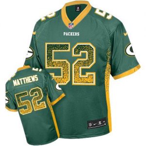 Nike Packers #52 Clay Matthews Green Team Color Men's Embroidered NFL Elite Drift Fashion Jersey