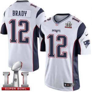Nike Patriots #12 Tom Brady White Super Bowl LI 51 Men's Stitched NFL Limited Jersey