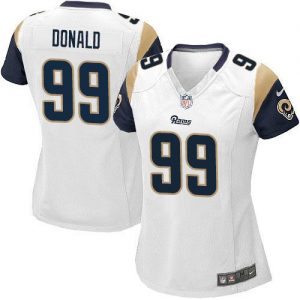 Nike Rams #99 Aaron Donald White Women's Stitched NFL Elite Jersey