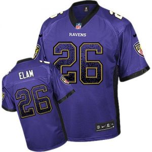 Nike Ravens #26 Matt Elam Purple Team Color Men's Embroidered NFL Elite Drift Fashion Jersey