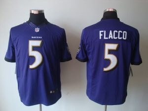 Nike Ravens #5 Joe Flacco Purple Team Color Men's Embroidered NFL Limited Jersey