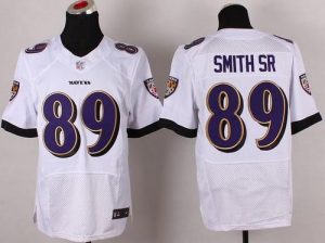 Nike Ravens #89 Steve Smith White Men's Stitched NFL New Elite Jersey