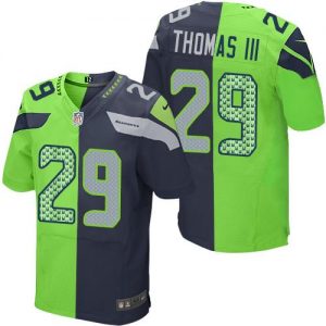 Nike Seahawks #29 Earl Thomas III Steel Blue Green Men's Stitched NFL Elite Split Jersey