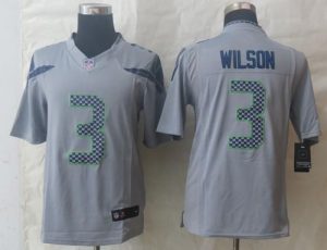 Nike Seahawks #3 Russell Wilson Grey Alternate Men's Stitched NFL Limited Jersey