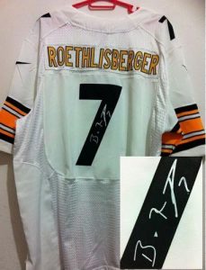 Nike Steelers #7 Ben Roethlisberger White Men's Embroidered NFL Elite Autographed Jersey
