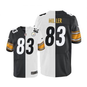 Nike Steelers #83 Heath Miller White Black Men's Stitched NFL Elite Split Jersey