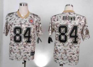 Nike Steelers #84 Antonio Brown Camo Men's Embroidered NFL Elite USMC Jersey