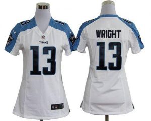 Nike Titans #13 Kendall Wright White Women's Embroidered NFL Elite Jersey