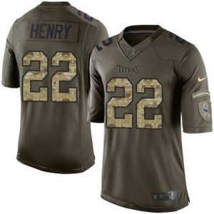 Nike Titans #22 Derrick Henry Green Men's Stitched NFL Limited Salute to Service Jersey