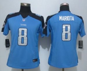 Nike Titans #8 Marcus Mariota Light Blue Team Color Women's Stitched NFL Limited Jersey