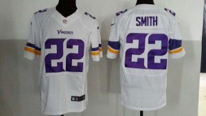 Nike Vikings #22 Harrison Smith White Men's Embroidered NFL Elite Jersey