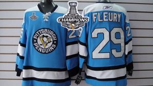 Penguins #29 Andre Fleury Blue 2016 Stanley Cup Champions Stitched NHL Jersey