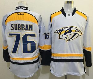 Predators #76 P.K Subban White Road Stitched NHL Jersey