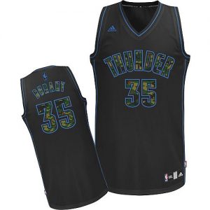 Thunder #35 Kevin Durant Black Camo Fashion Embroidered NBA Jersey
