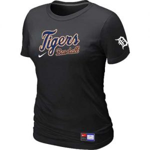Women's Detroit Tigers Nike Short Sleeve Practice MLB T-Shirts Black