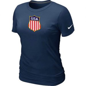 Women's Nike Team USA Hockey Winter Olympics KO Collection Locker Room T-Shirt Dark Blue