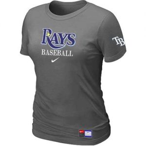 Women's Tampa Bay Rays Nike Short Sleeve Practice MLB T-Shirts Crow Grey