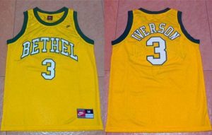 76ers #3 Allen Iverson Yellow Bethel High School Stitched NBA Jersey