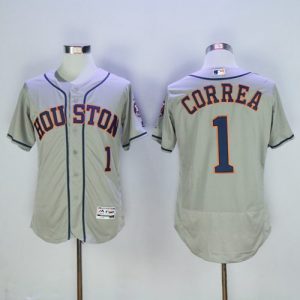 Astros #1 Carlos Correa Grey Flexbase Authentic Collection Stitched MLB Jersey